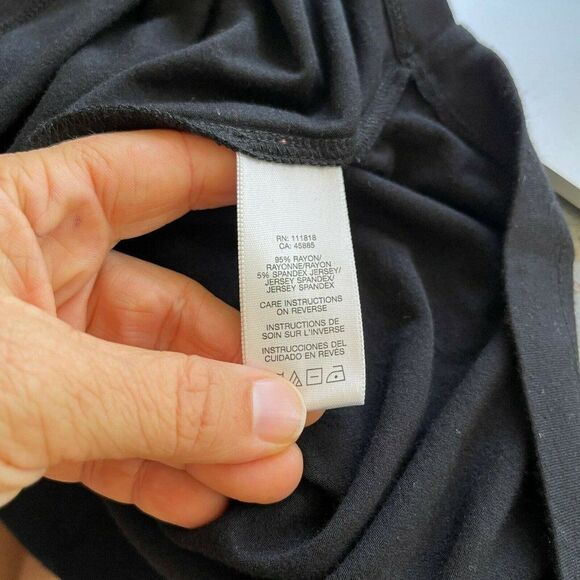 Michael Kors Ruffled Knit Wide Neck Top Black M Medium - Picture 6 of 6